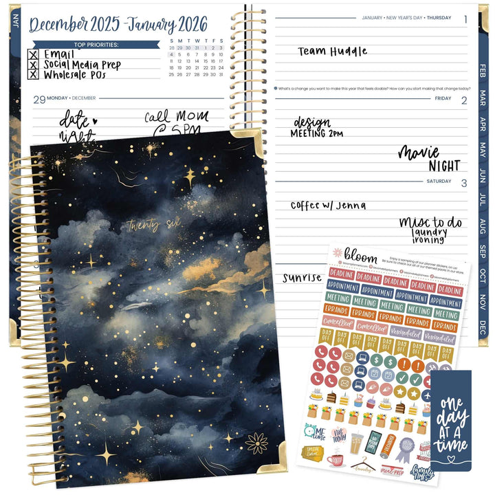 2026 Hard Cover Planner, 5.5" x 8.25", Midnight Sky