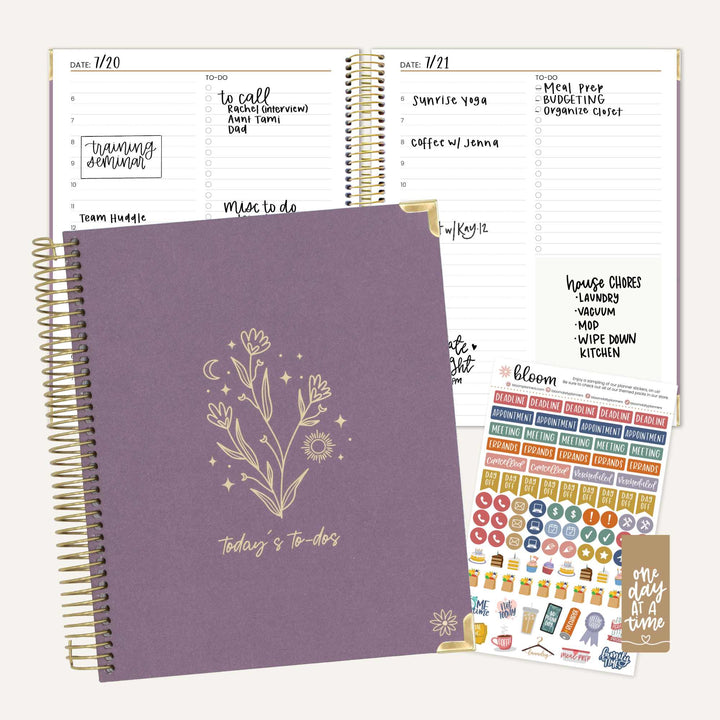 6-Month Undated Daily To-Do Planner, 7” x 9”, Purple Linen