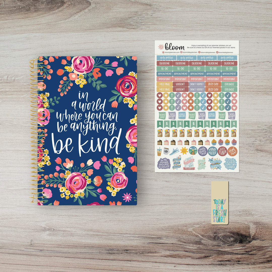 Undated Soft Cover Planner, 5.5" x 8.25", Be Kind