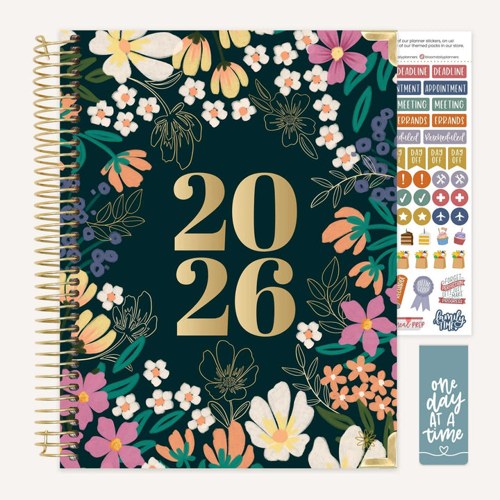 2026 Hard Cover Planner, 8.5" x 11", Blooming Wildly