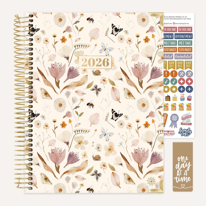 2026 Hard Cover Planner, 8.5" x 11", Butterfly Garden