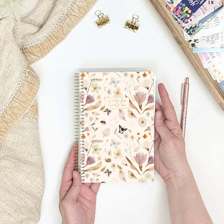 2025-26 Soft Cover Planner, 5.5" x 8.25", Butterfly Garden