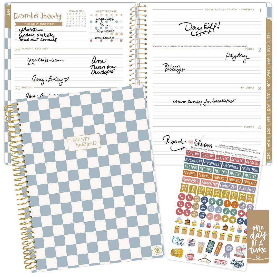 2026 Soft Cover Planner, 8.5" x 11", Checkered