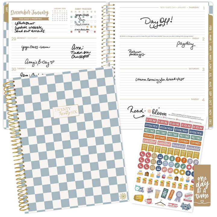 2026 Soft Cover Planner, 8.5" x 11", Checkered
