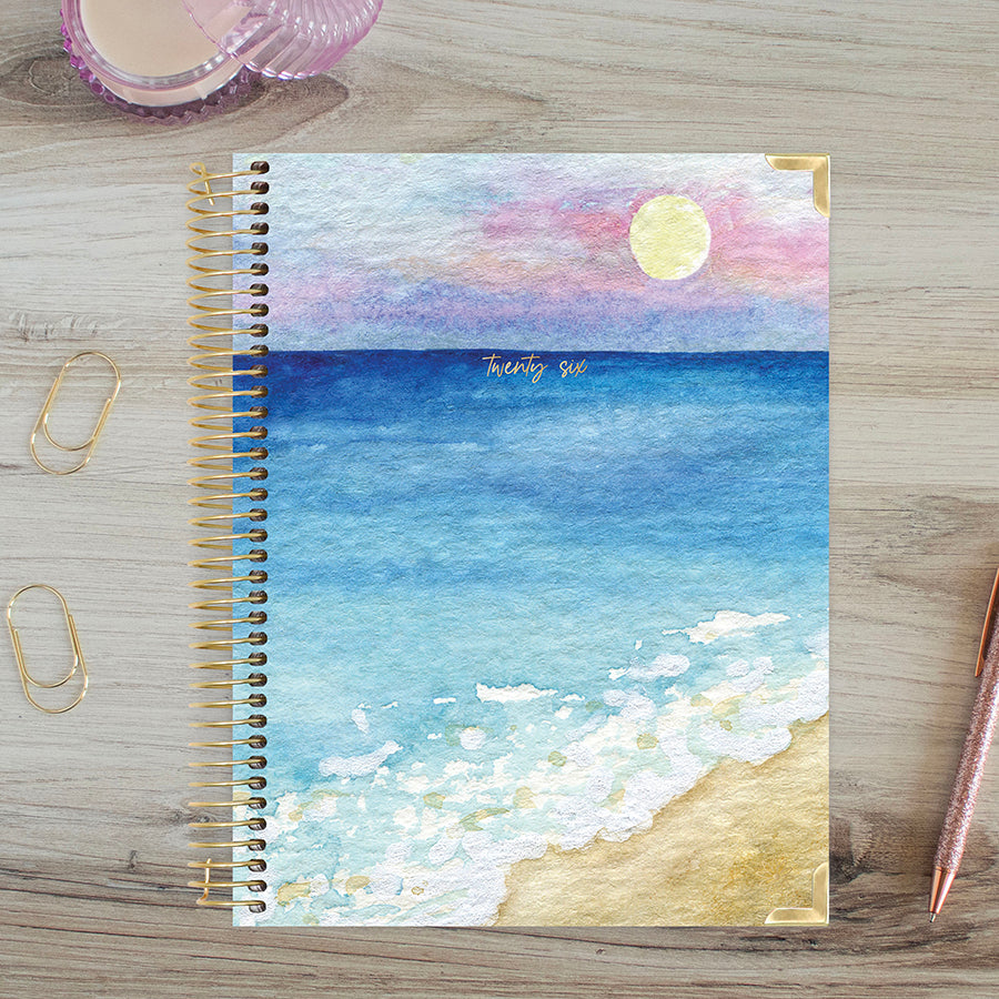 2026 Hard Cover Planner, 8.5" x 11", Coastal Calm