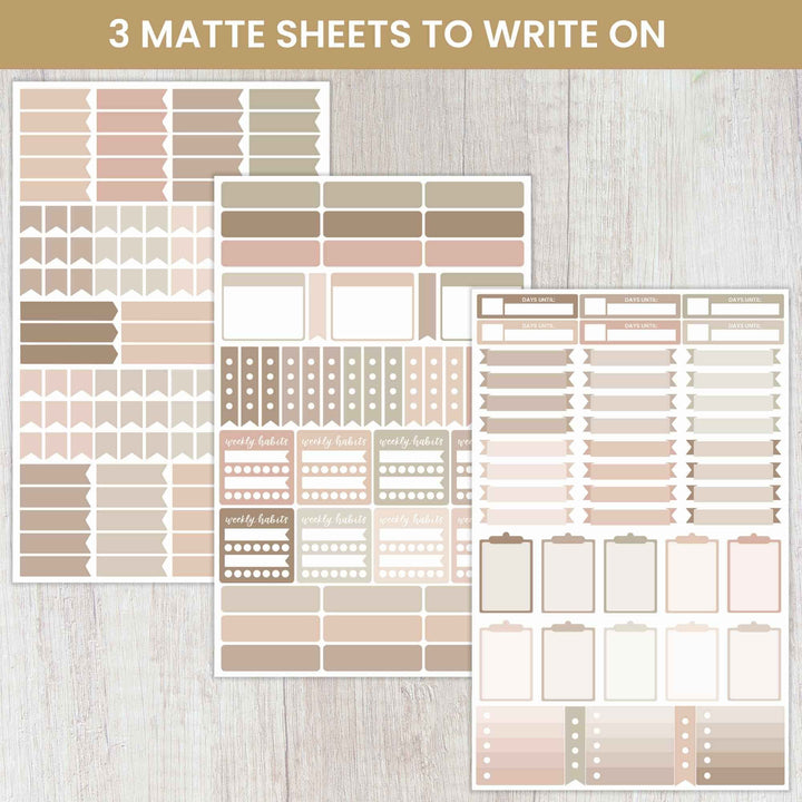 Planner Stickers, Color Coding Pack, Aesthetic Boho