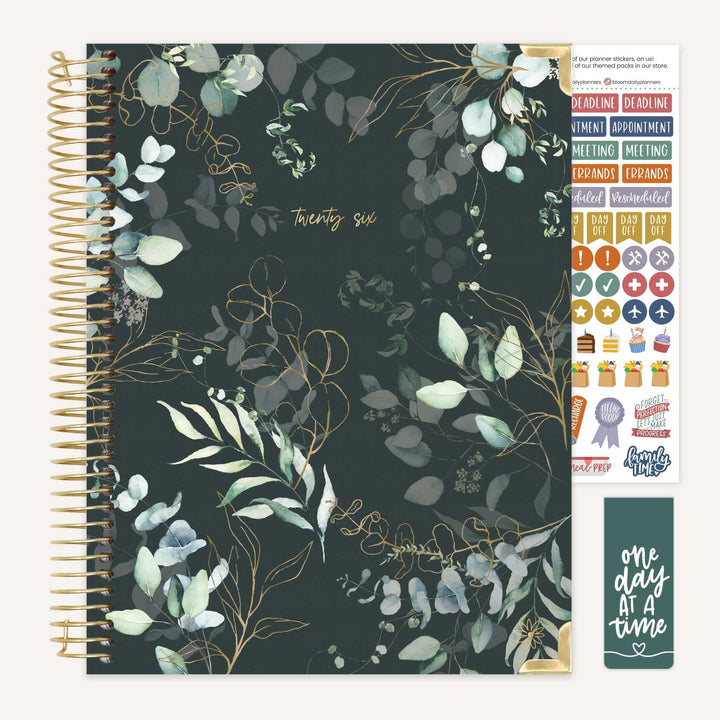 2026 Hard Cover Planner, 8.5" x 11", Eucalyptus, Green