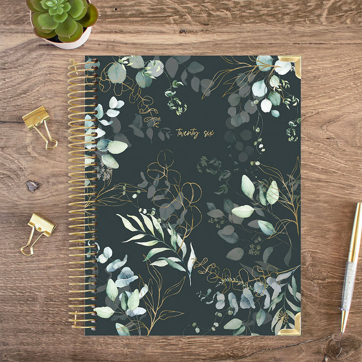 2026 Hard Cover Planner, 8.5" x 11", Eucalyptus, Green