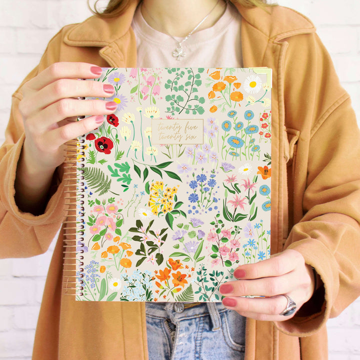 2025-26 Vision Planner, 7.5" x 9", Garden Party, Beige