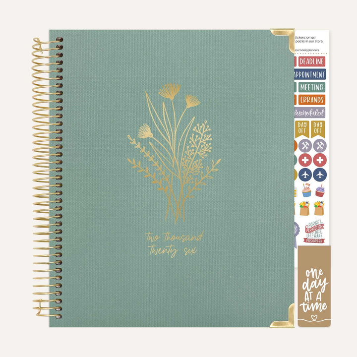 2026 Vision Planner, 7.5" x 9", Green Linen