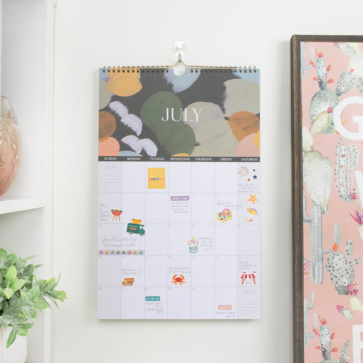 2026 Hanging Calendar, 11" x 17", Paint Strokes