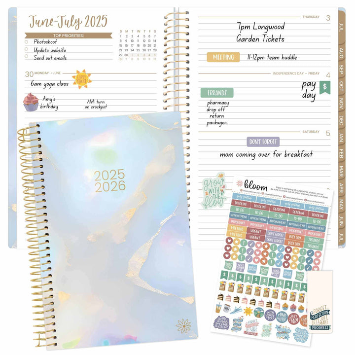 2025-26 Soft Cover Planner, 5.5" x 8.25", Iridescent Opal
