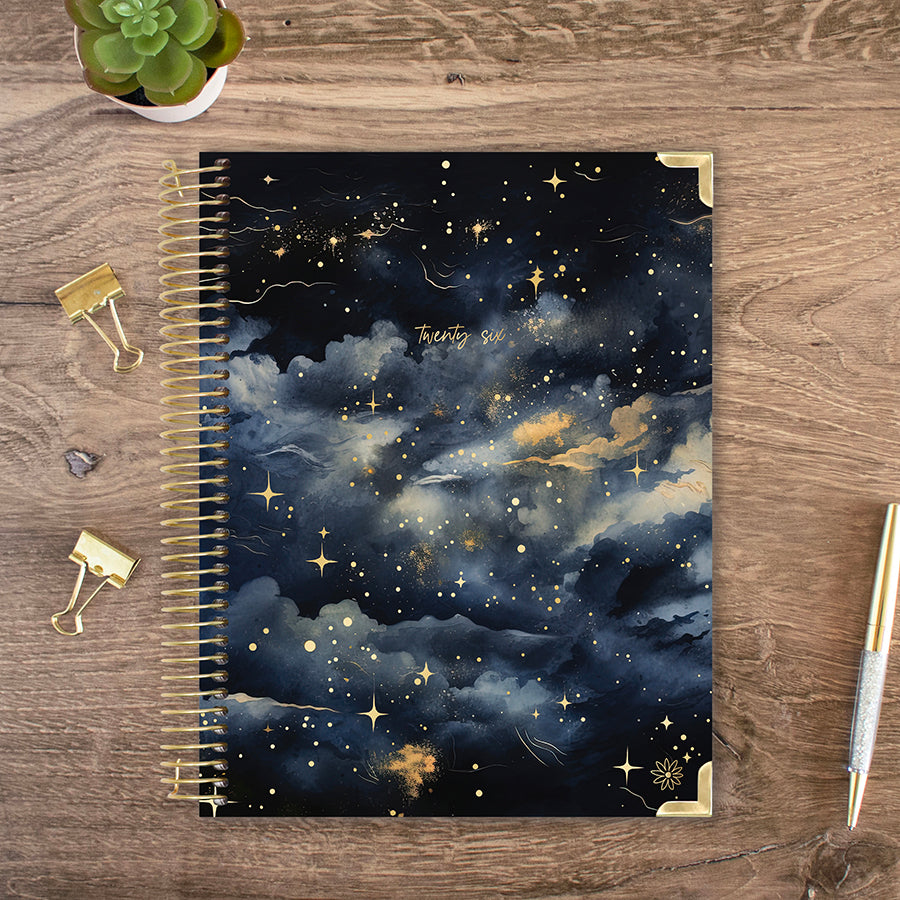 2026 Hard Cover Planner, 8.5" x 11", Midnight Sky