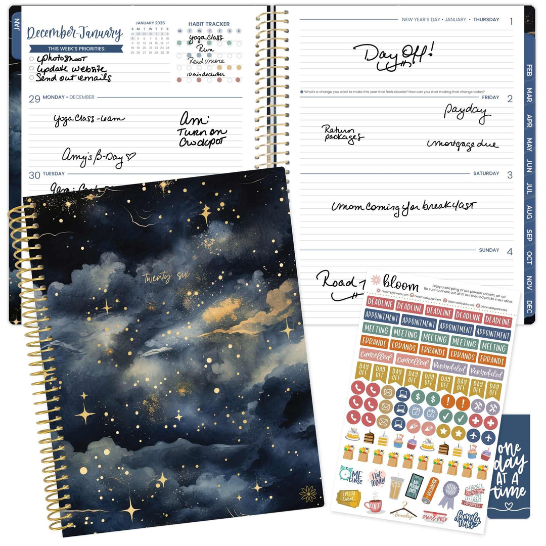 2026 Soft Cover Planner, 8.5" x 11", Midnight Sky