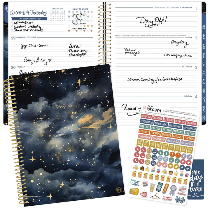 2026 Soft Cover Planner, 8.5" x 11", Midnight Sky