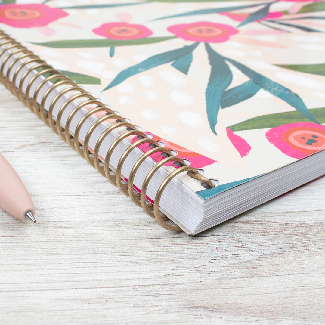 2026 Soft Cover Planner, 8.5" x 11", Pink Poppies