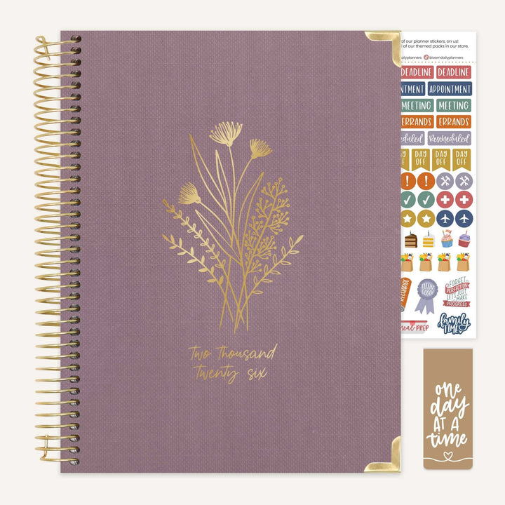 2026 Hard Cover Planner, 8.5" x 11", Linen, Purple