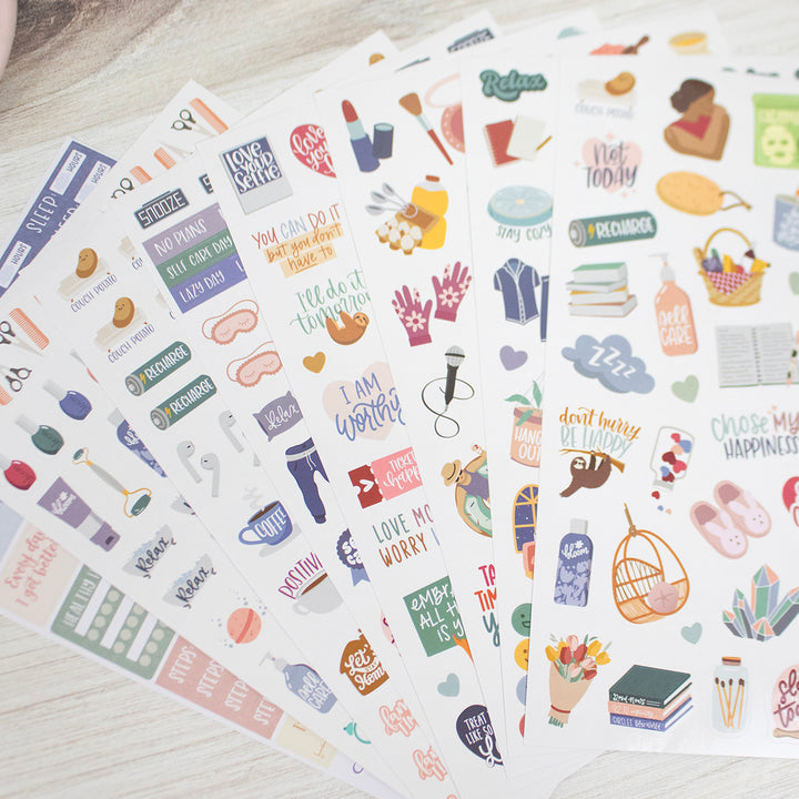 Planner Stickers, Rest is Self-Care Pack
