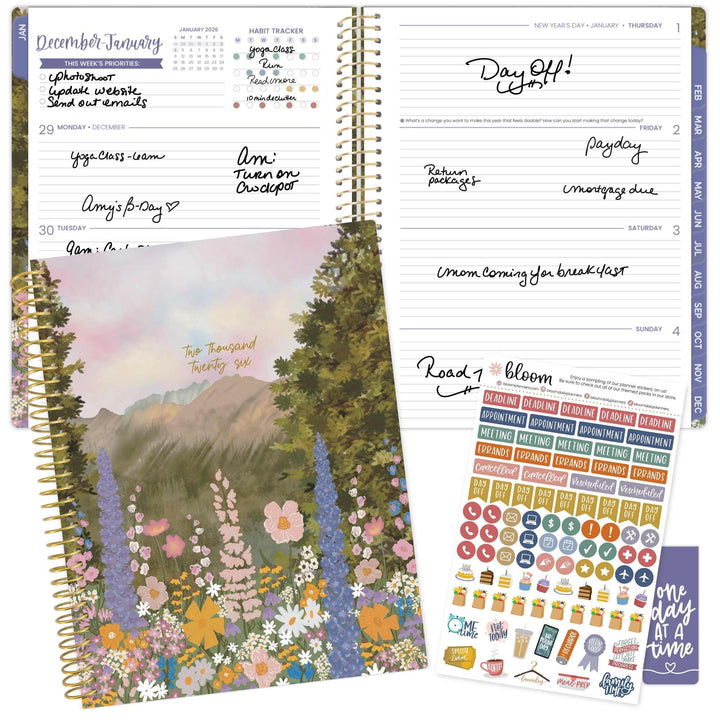 2026 Soft Cover Planner, 8.5" x 11", Wildflower Mountainside