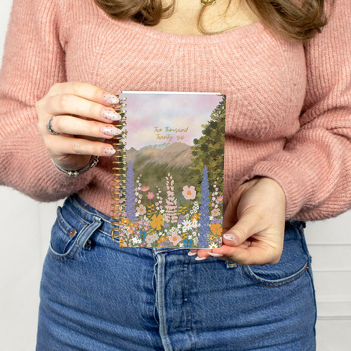 2026 Soft Cover Planner, 4" x 6", Wildflower Mountainside