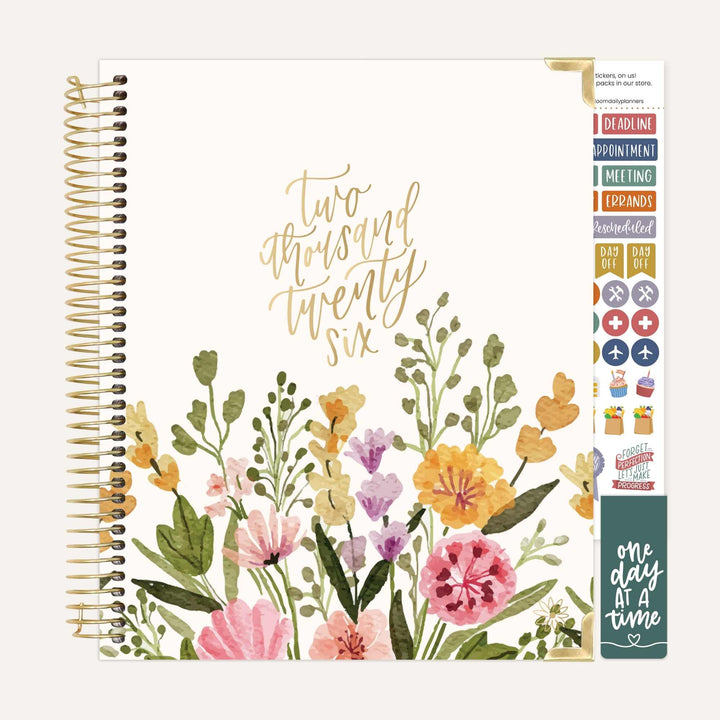2026 Vision Planner, 7.5" x 9", Beige Bouquet