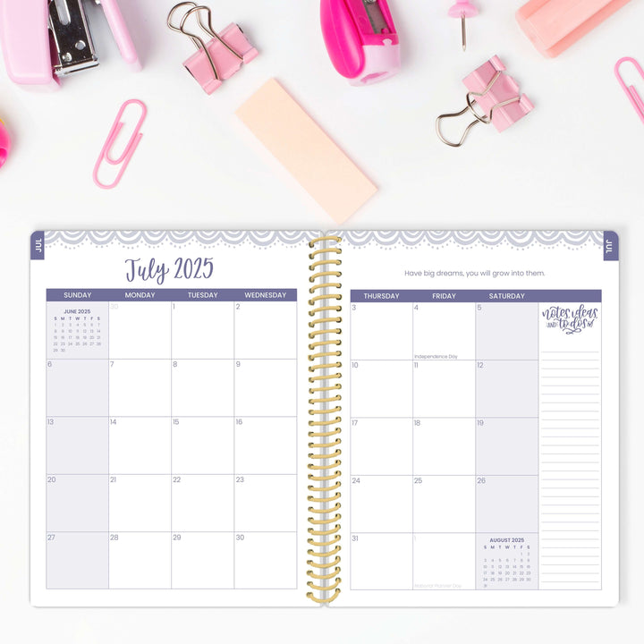 2025-26 Soft Cover Daisy Student Planner, 7" x 9", Cotton Candy Clouds