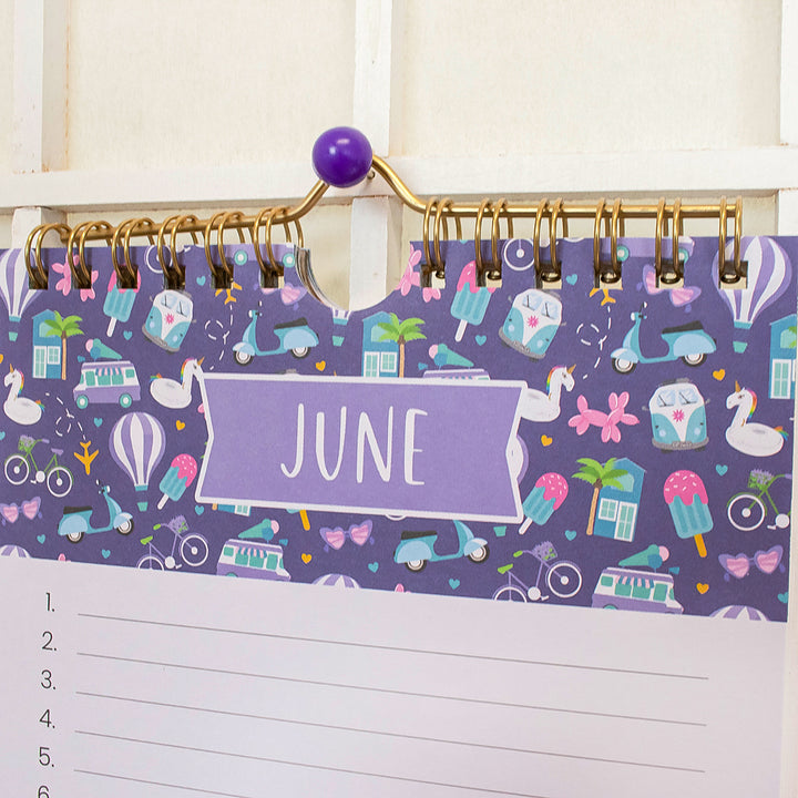 Perpetual Calendar, 5" x 10", Holiday Icons