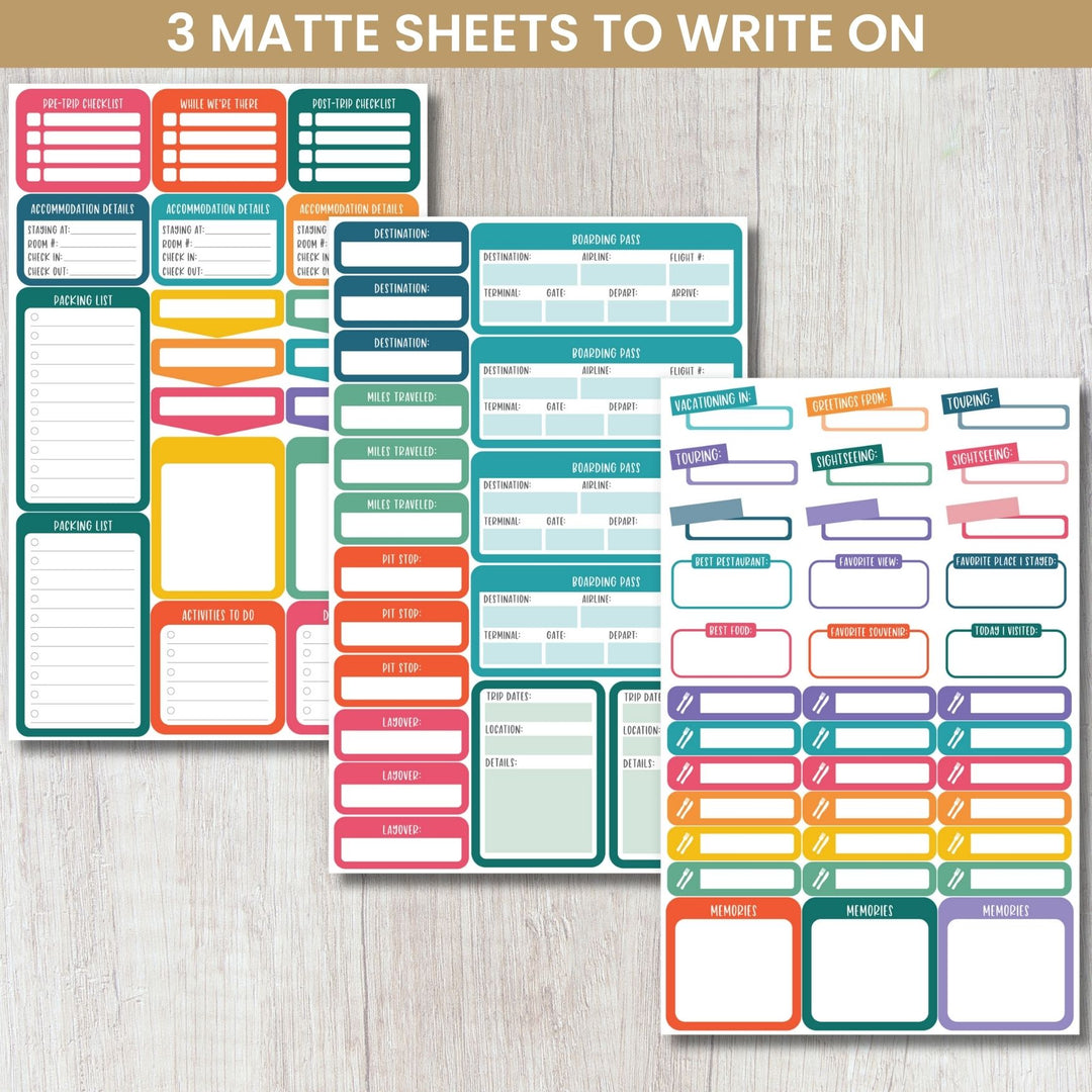 Planner Stickers, Travel Pack