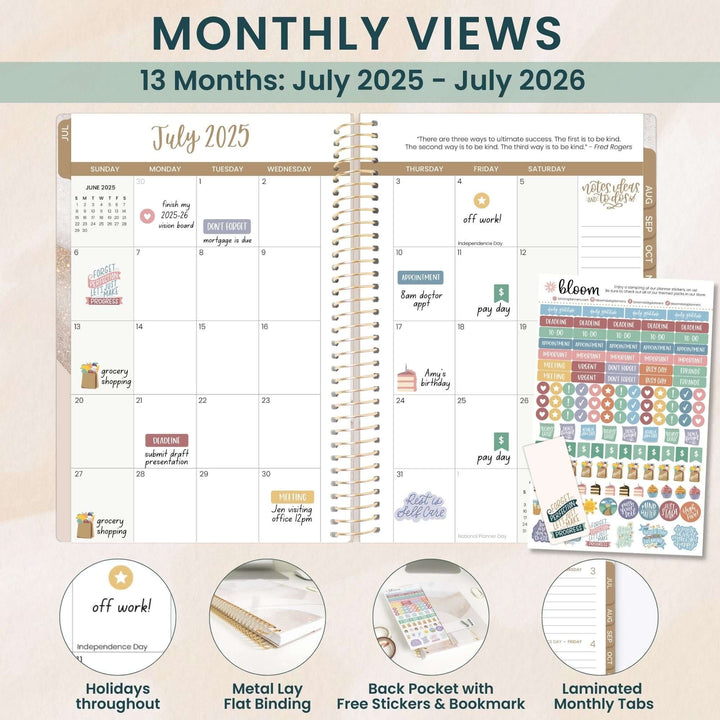 2025-26 Soft Cover Planner, 5.5" x 8.25", Brushed Beige