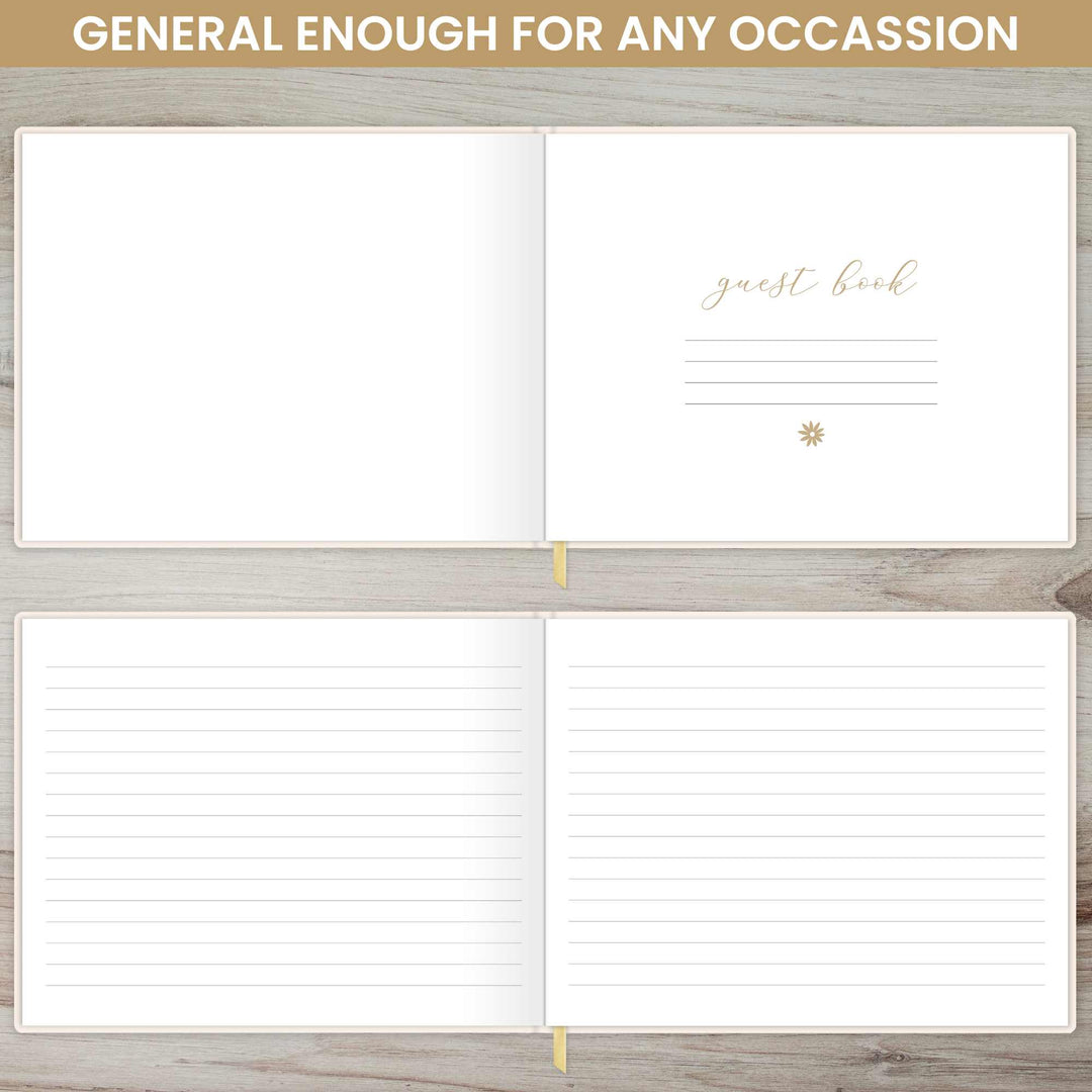 Guest Book, Gold Linen