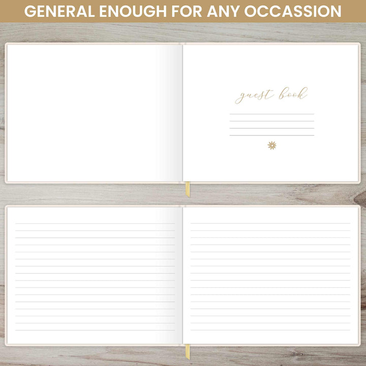 Guest Book, Gold Linen