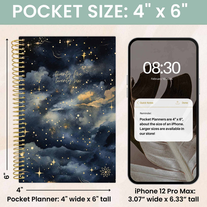 2025-26 Soft Cover Planner, 4" x 6", Midnight Sky