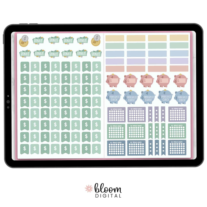 Digital Planner Stickers, Budget V2