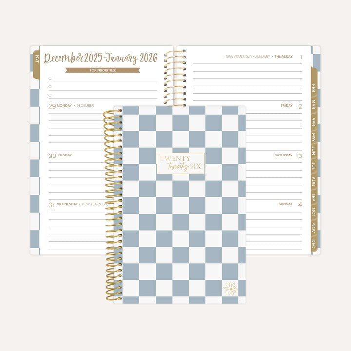 2026 Soft Cover Planner, 4" x 6", Checkered