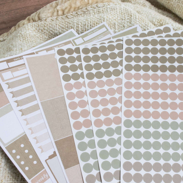 Planner Stickers, Color Coding Pack, Aesthetic Boho
