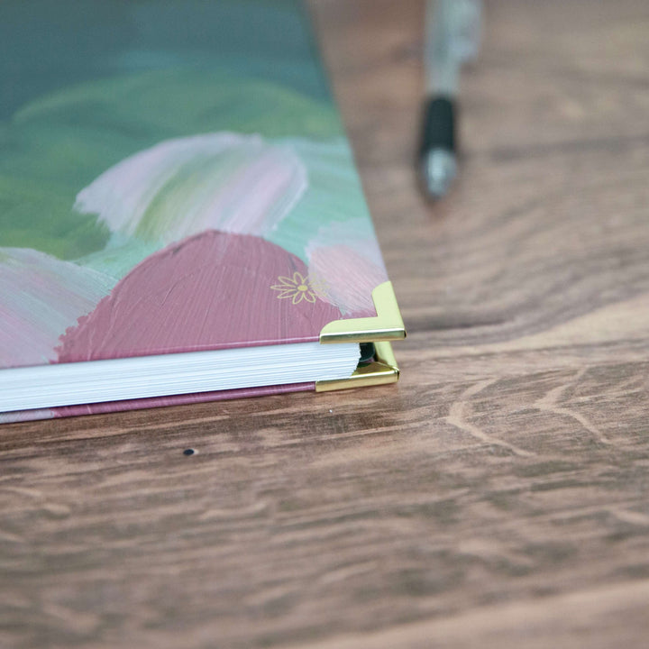 2025-26 Hard Cover Planner, 8.5" x 11", Emerald Paint Strokes
