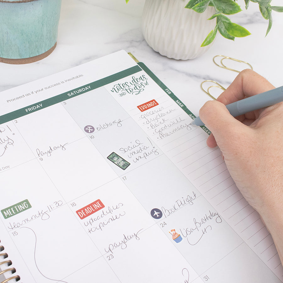 2026 Hard Cover Planner, 8.5" x 11", Eucalyptus, Green