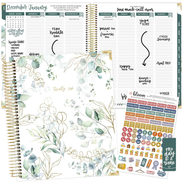 2026 Vision Planner, 7.5" x 9", Eucalyptus, White