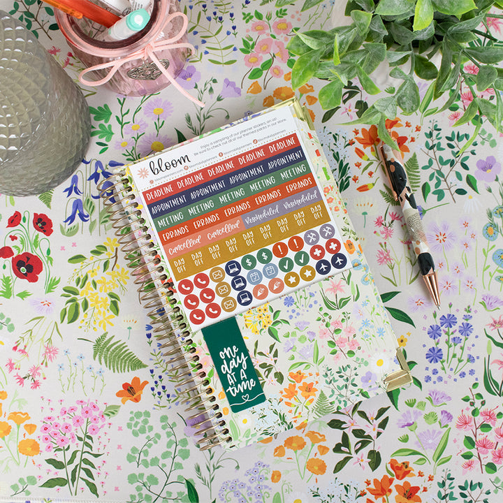 2026 Hard Cover Planner, 5.5" x 8.25", Garden Party, Beige