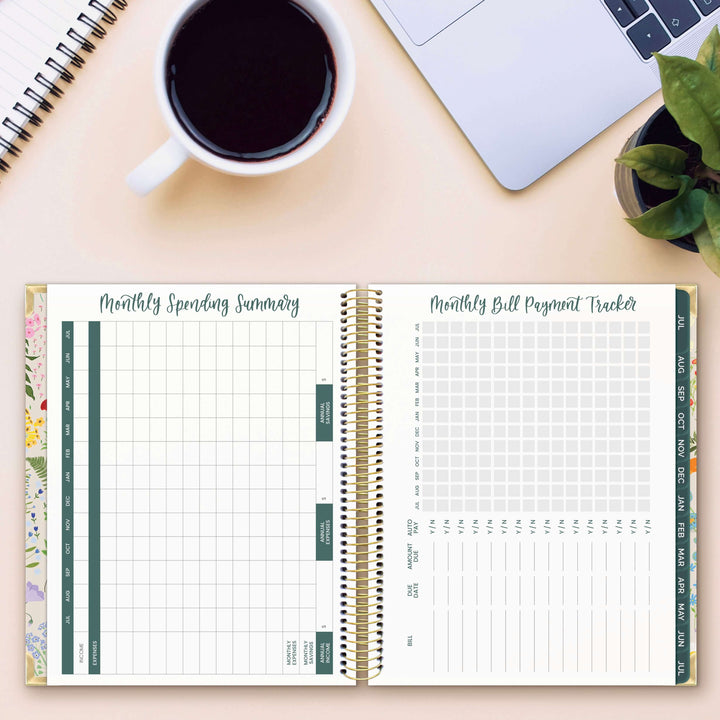 2025-26 Vision Planner, 7.5" x 9", Garden Party, Beige
