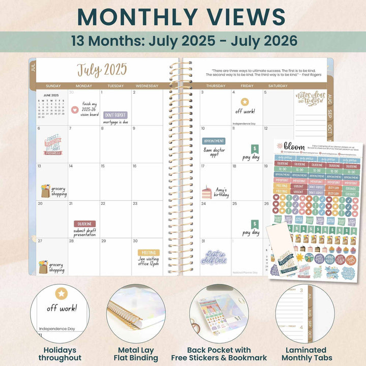 2025-26 Soft Cover Planner, 5.5" x 8.25", Iridescent Opal