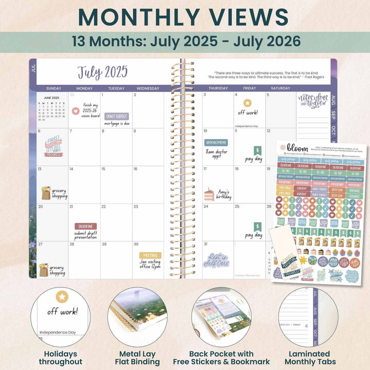 2025-26 Soft Cover Planner, 5.5" x 8.25", Mystical Mountains