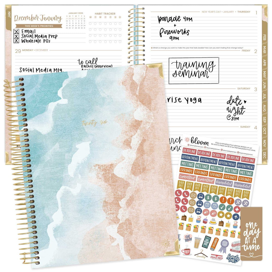 2026 Hard Cover Planner, 8.5" x 11", Ocean Oasis