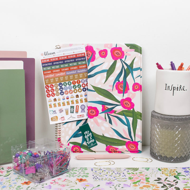 2026 Soft Cover Planner, 8.5" x 11", Pink Poppies