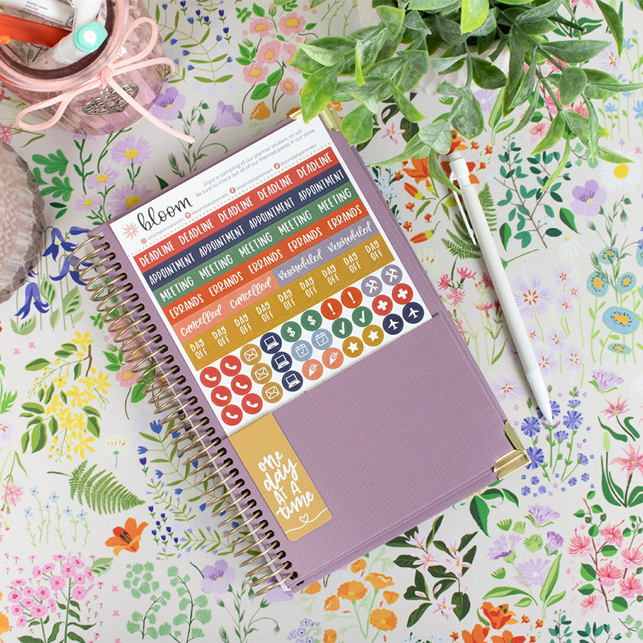 2026 Hard Cover Planner, 5.5" x 8.25", Linen, Purple
