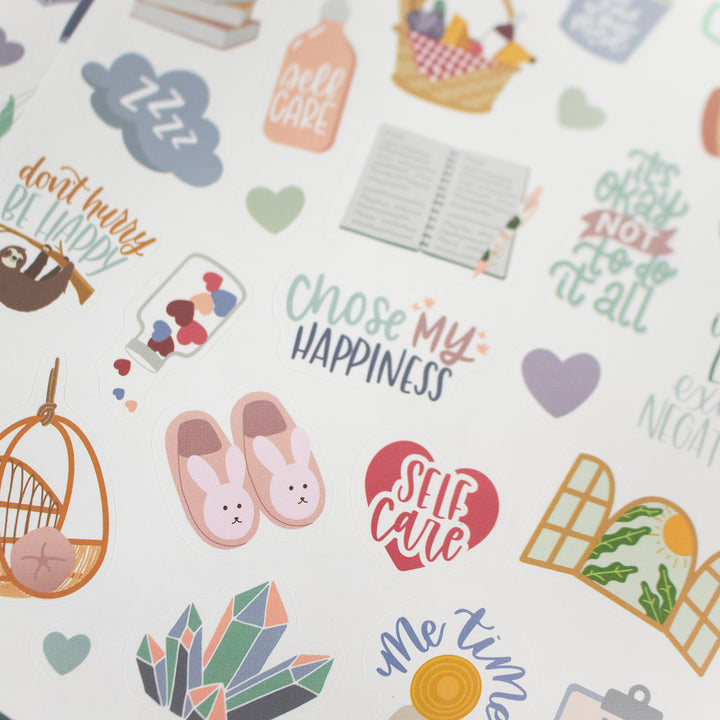 Planner Stickers, Rest is Self-Care Pack