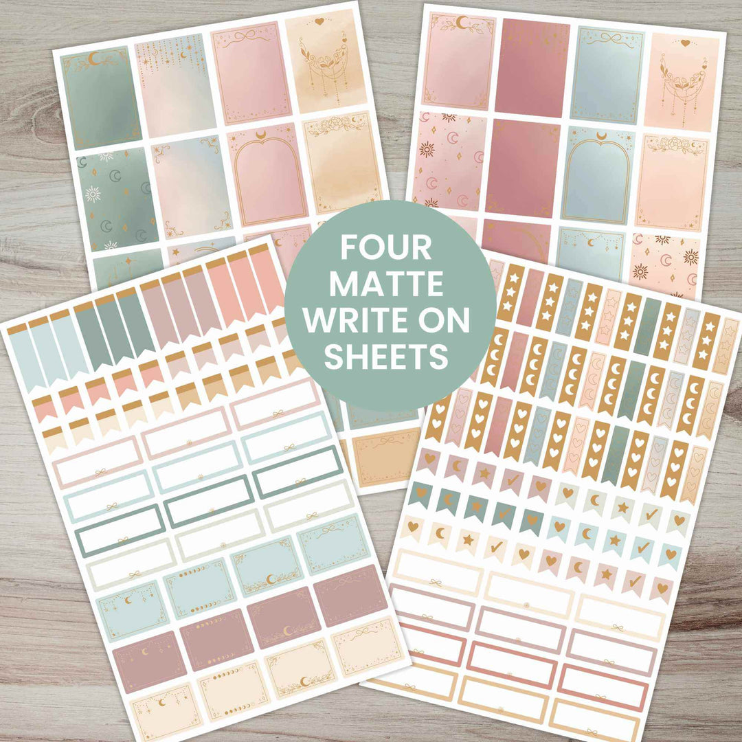 Planner Stickers, Simply Gilded x bloom Boho Celestial Sticker Pack