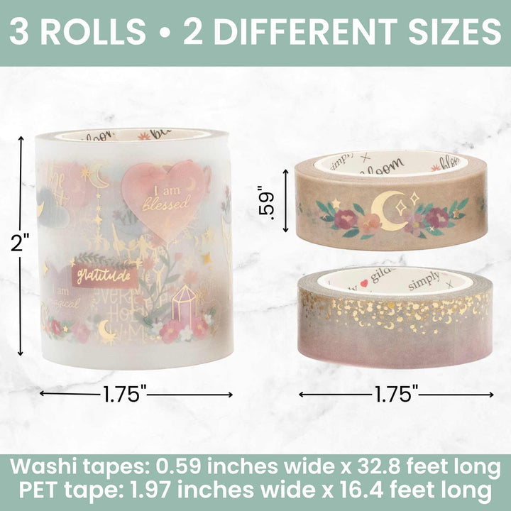 Washi & PET Tape Set, Boho Celestial - Simply Gilded x bloom