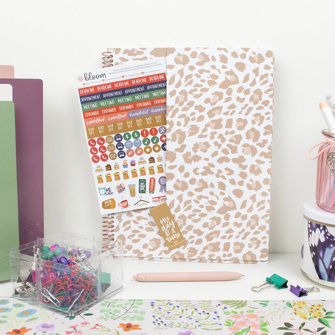 2026 Soft Cover Planner, 8.5" x 11", Tan Leopard