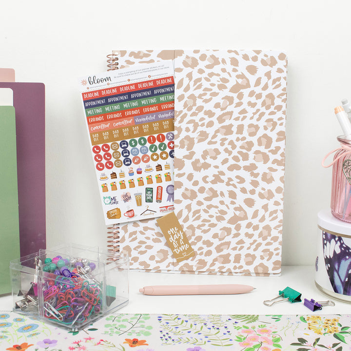 2026 Soft Cover Planner, 8.5" x 11", Tan Leopard